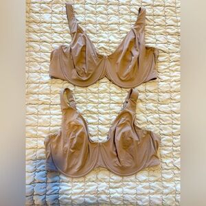 THIRD LOVE - Qty: 2 - Unlined Minimizer Bras - Beige -Size 40E